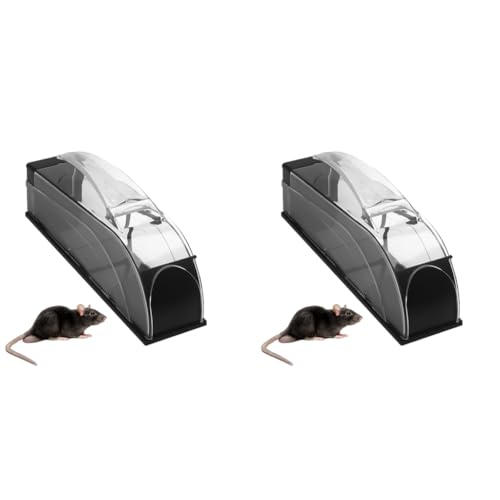 HASTHIP® Humane Mouse Trap with Handle 12.6 Inch Long Channel Non-Toxic Safe ABS Design Catch and Release Reusable Rat Cage for Home 25cm Size Suitable for Small Medium Mice 2PCS HASTHIP® Humane Mouse Trap with Handle 12.6 Inch Long Channel Non-Toxic Safe ABS Design Catch and Release Reusable Rat Cage for Home 25cm Size Suitable for Small Medium Mice 2PCS